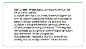 Next Green Wallplate, taustalevy latausasemille